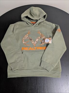 Realtree Olive Green Hoodie with Orange Logo